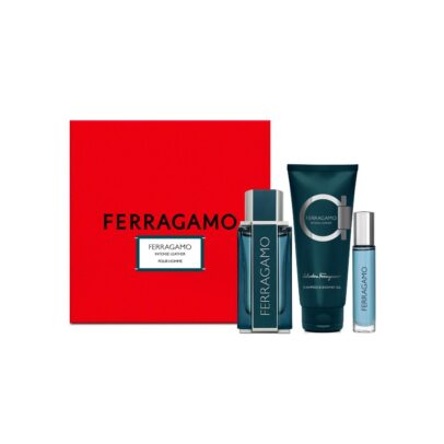 Set Ferragamo Para Hombre Intense Leather