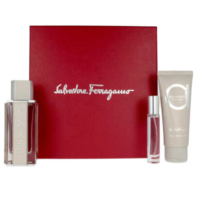 FERRAGAMO BRIGHT LEATHER HOLIDAY COFFRET 100ML EDT + 100ML SSG + 10ML PURSE SPRA