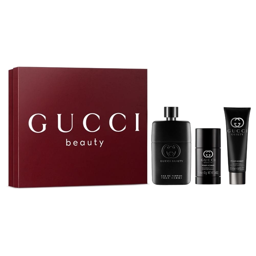 Set Perfume Hombre Gucci Guilty Homme EDP SP25  EDP90+SG50+DEO75 OK2