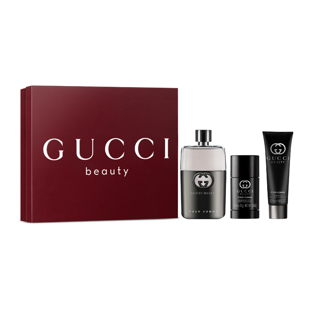 Set Perfume Hombre Gucci Guilty Eau de Toiletter 3 Pcs (Eau de Toilette90 + Sg50 + Eau de Toilette15) Sp 26